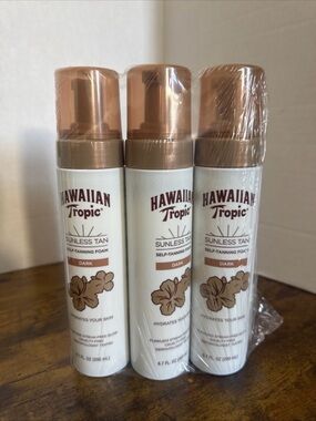Hawaiian Tropic Sunless Tan Foam Moisturizing 6.7oz Dark Self Tanner 3 Pack